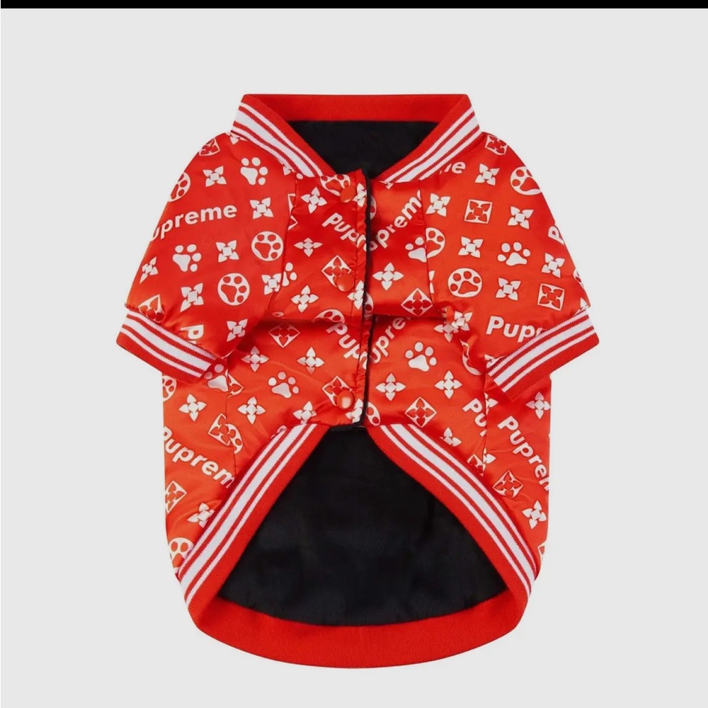 New red satin bomber jacket